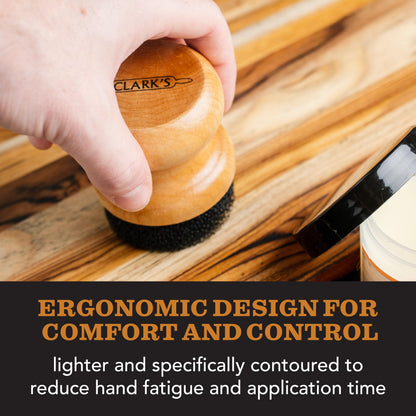 CLARK'S Food Grade Mineral Oil & Wax Applicator for Round Wood Cutting Board, Butcher Blocks, Bamboo, and Utensils – USA Maple Construction