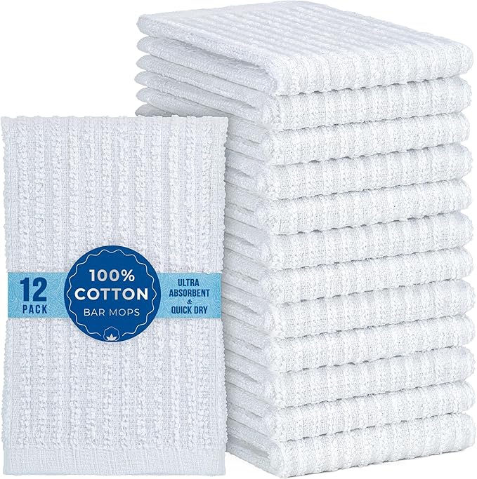 DecorRack 12 Pack 100% Cotton Kitchen Towels