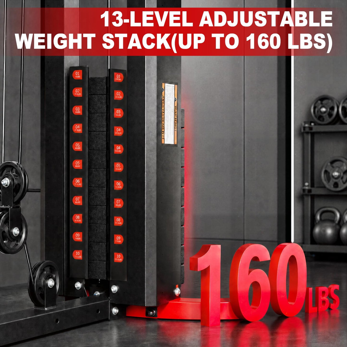 Signature Fitness Multifunctional Home Gym System Workout Station with Leg Extension, Preacher Curl, Pushup, Dip, Situp Stand, Leg Press and Squat Stand, 122.5LB Weight Stack, M950, Steel