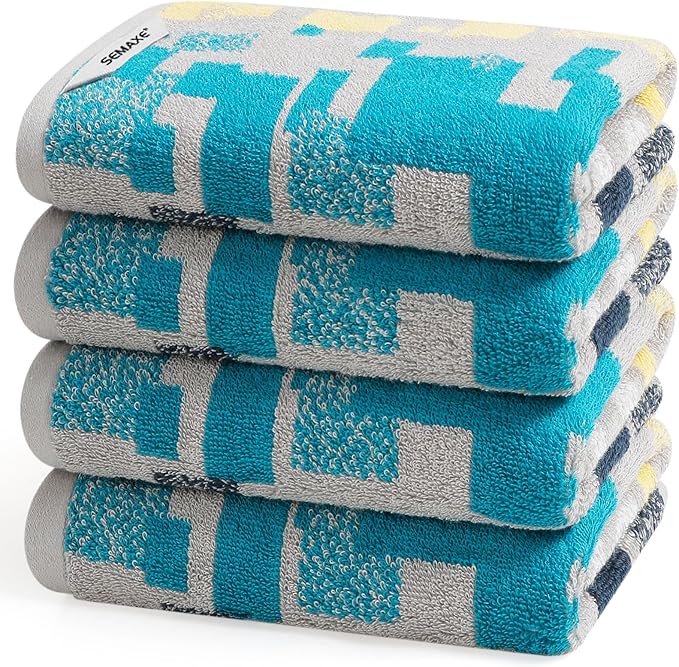 SEMAXE Hand Towels for Bathroom, 100% Cotton Towels