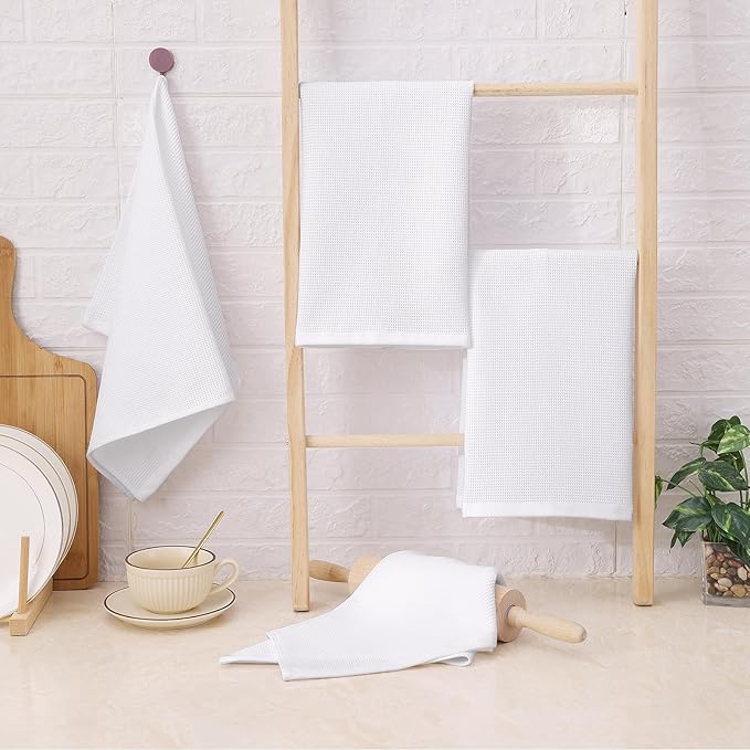 Homaxy 100% Cotton Kitchen Towels and Dishcloths Set