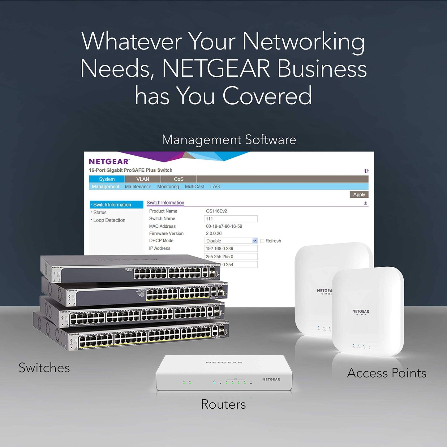 NETGEAR 8-Port Gigabit Ethernet Smart Switch (GS108T) - Managed, with 1 x PD Port, Optional Insight Cloud Management, Desktop or Wall Mount, Silent Operation, and Limited Lifetime Protection