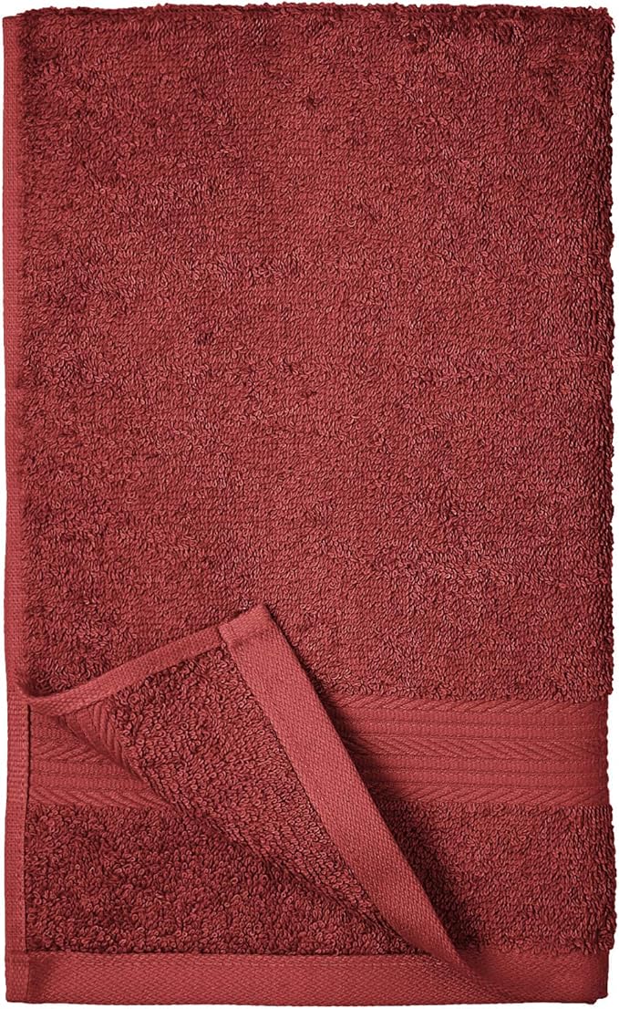 Amazon Basics 6-Piece Fade-Resistant 100% Cotton Hand Towels