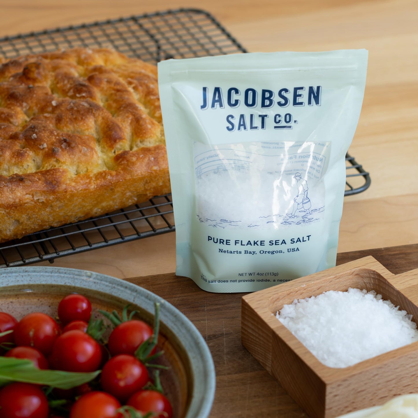 Jacobsen Salt Co. Pure Flake Sea Salt – Kosher Salt, Coarse, Non-Iodized Made in USA, Non-GMO, Steak Seasoning, Gourmet, Real Salt Flakes – 4oz (2-Pack)