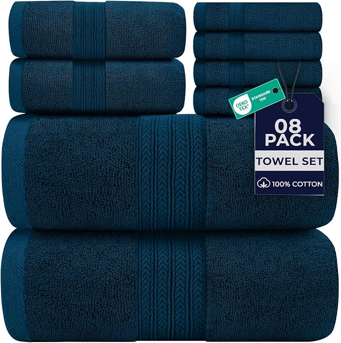 DAN RIVER 8 PC Luxury Bath Towels