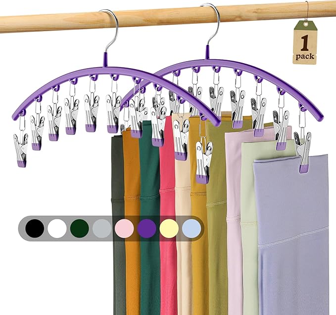 Legging Organizer for Closet, Metal Yoga Pants Hanger w/Rubber Coated 1 Pack