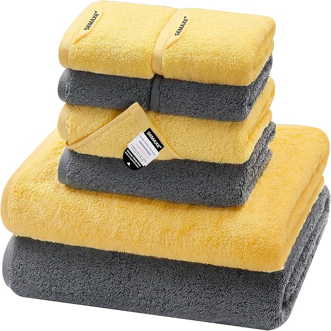 SEMAXE Bath Towel Set, 100% Cotton Bathroom Towels