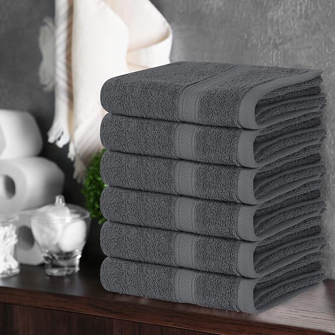 Utopia Towels 6 Pack Premium Hand Towels Set, 16 by 28 inches, 100% Ring Spun