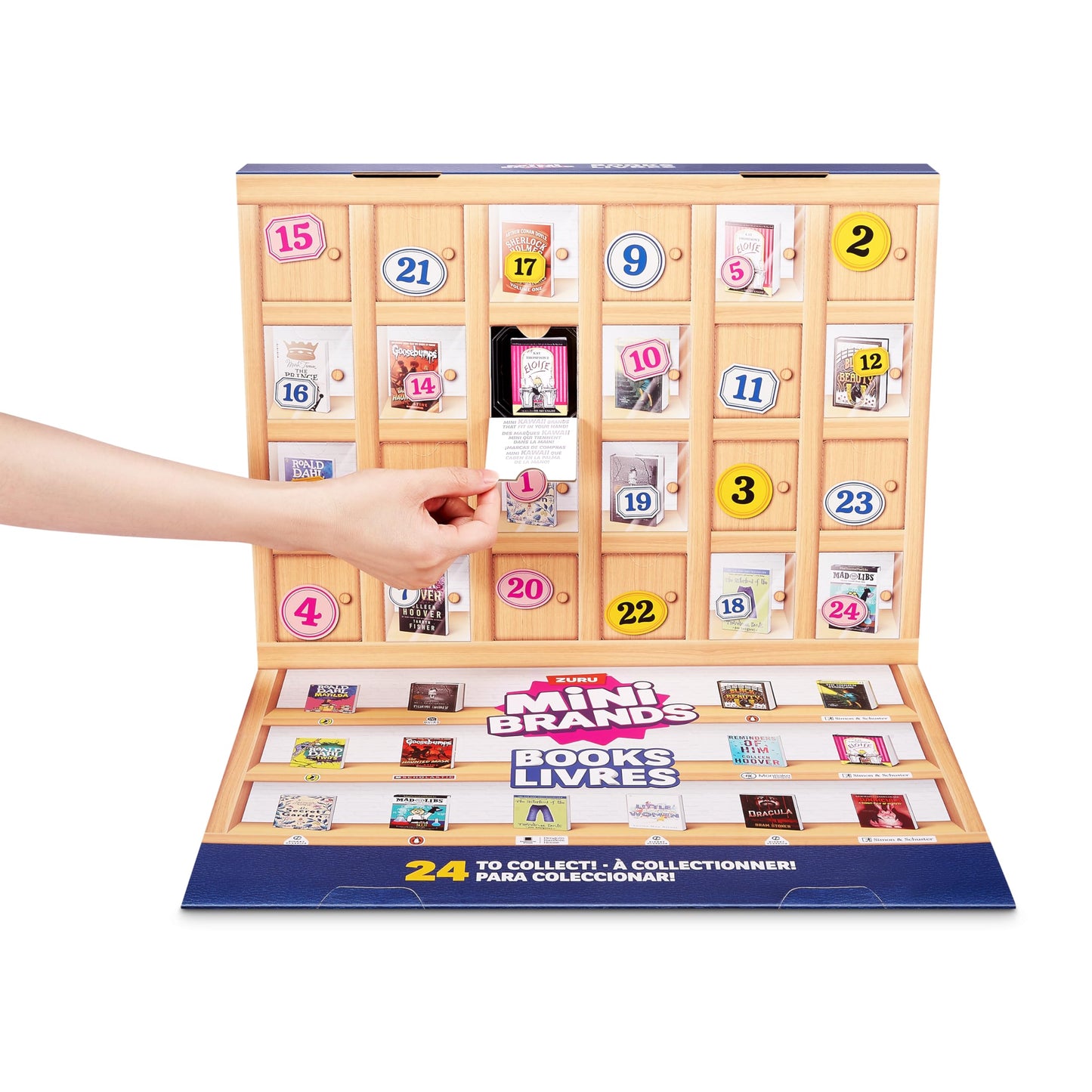 Mini Brands Books Advent Calendar by ZURU, Collectible Seasonal Toys for Girls, Boys, and Collectors