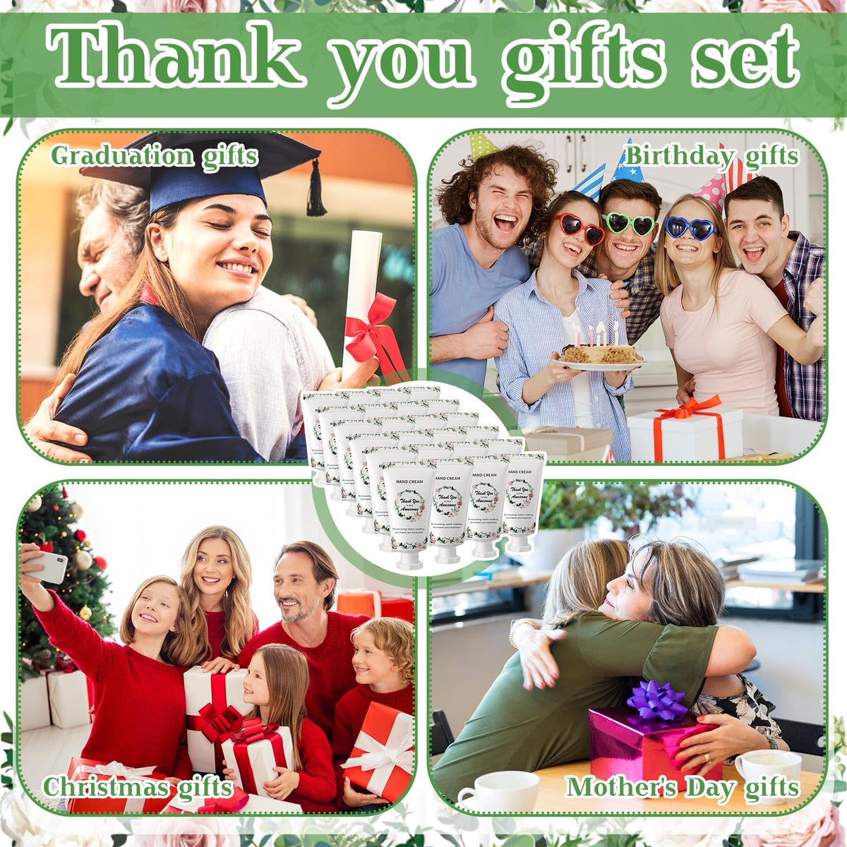 Dansib 24 Sets Employee Appreciation Gifts Hand Mini Lotion Bulk Travel Size Hand Cream Inspirational Thank You Gifts for Employee Staff Teachers Coworkers Team Nurse(Elegant)