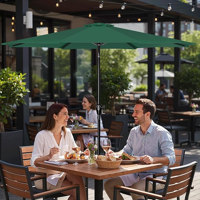 Simple Deluxe 9' Patio Umbrella Outdoor Table Market Yard Umbrella with Push Button Tilt/Crank