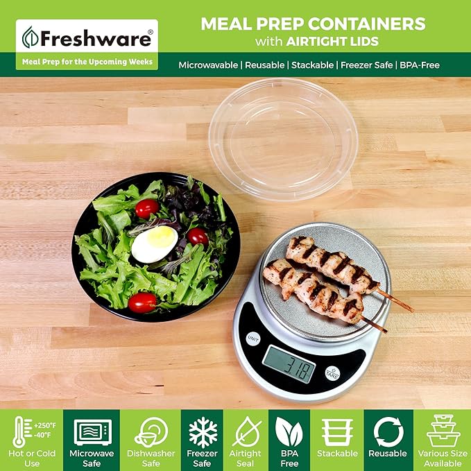 Freshware Meal Prep Bowl Containers Plastic Bowls