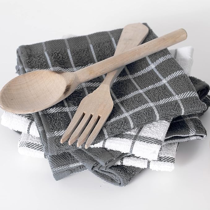 Ritz Terry Check Dish Cloth Set: Highly Absorbent & Super Soft