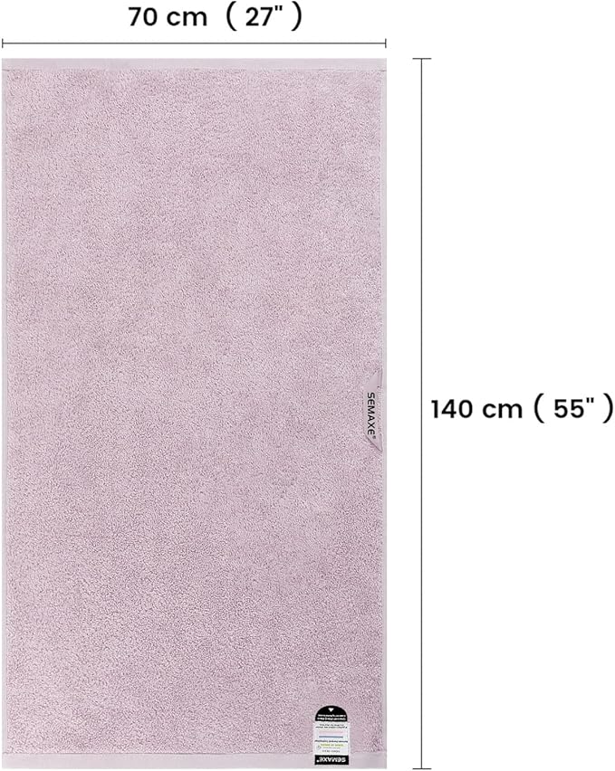SEMAXE Purplish Red Bathroom Towel, 100% Cotton Bath Towel