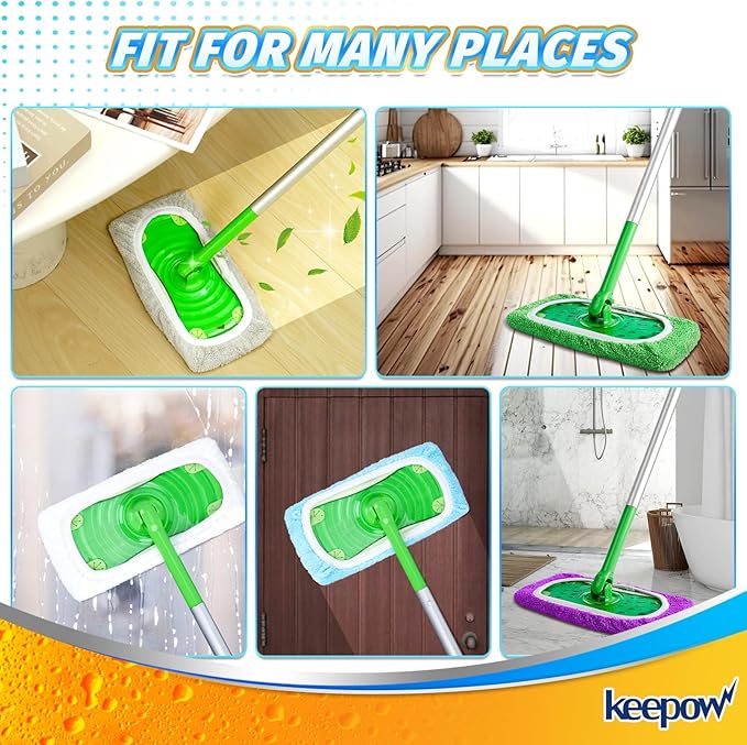 KEEPOW Reusable Microfiber Mop Pads