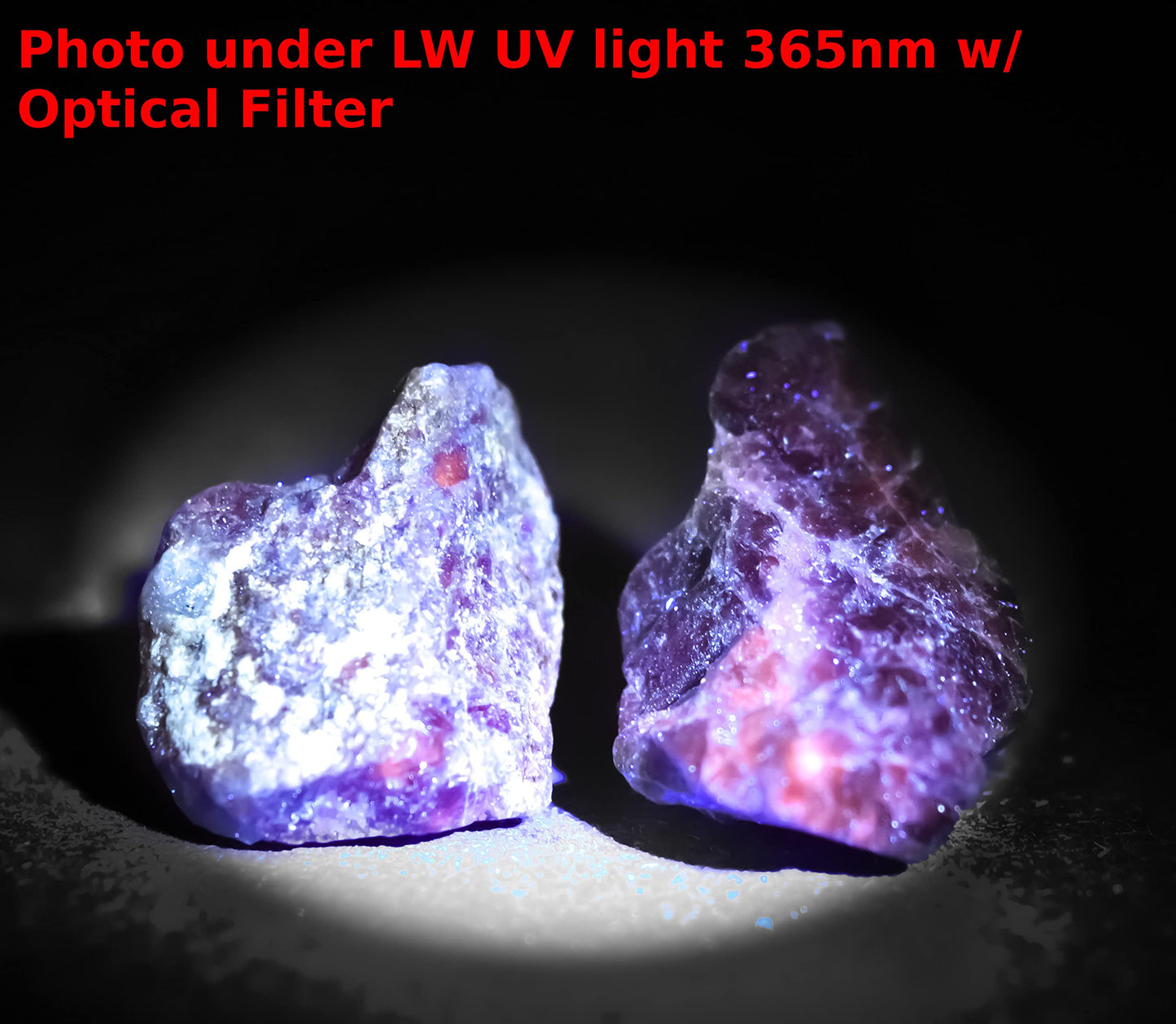 HQRP 5PCs Blue Black White Sodalite Rough Stones UV Reactive Natural Gemstone Quartz Crystal Mineral Raw Specimens - Brazil