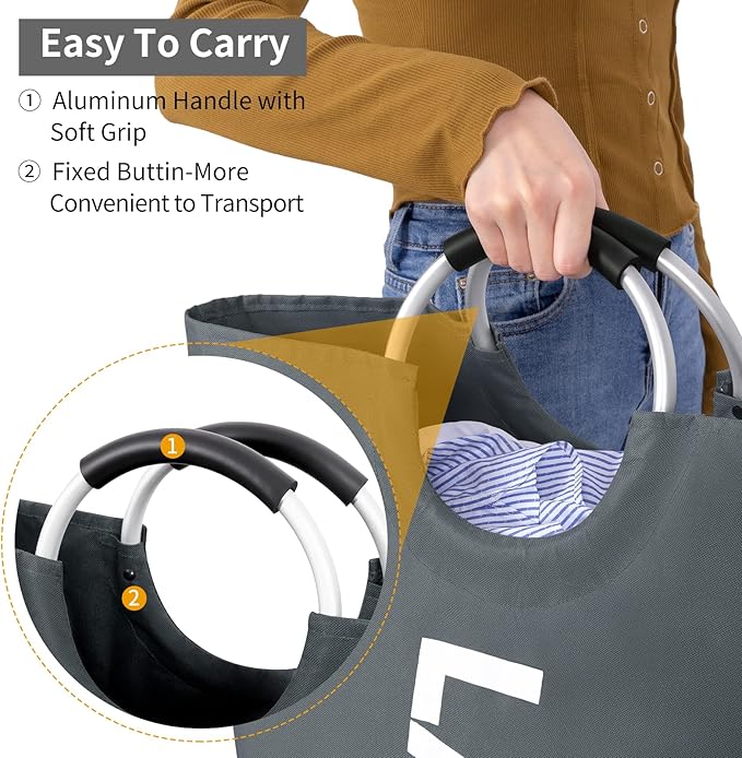 ZEROJETLAG 115L X-Large Laundry Basket Collapsible Hamper