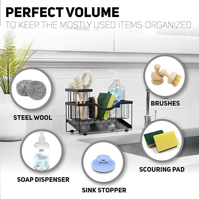 Small Kitchen Sink Caddy Organizer and sponge holder