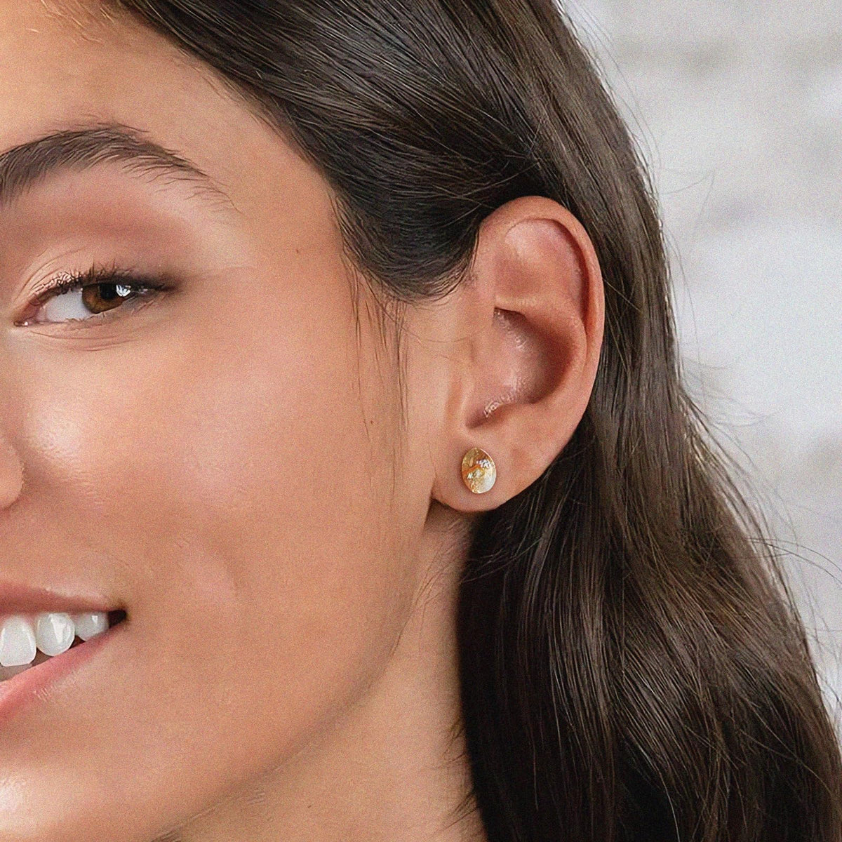 ZILENIU Citrine Earrings, Handmade Yellow Citrine Stud Earrings, Stainless Steel, Dainty November Birthstone Earrings for Women