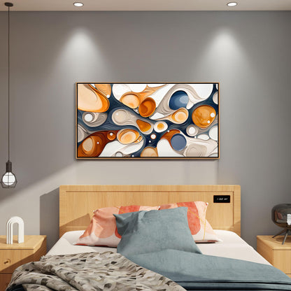 XLSJERST Wall Art for Living Room - Elegant Curves Abstract Wall Art Modern Lightness for Office Wall Decor Adorned with an Exquisite Frame for a Touch of Sophistication