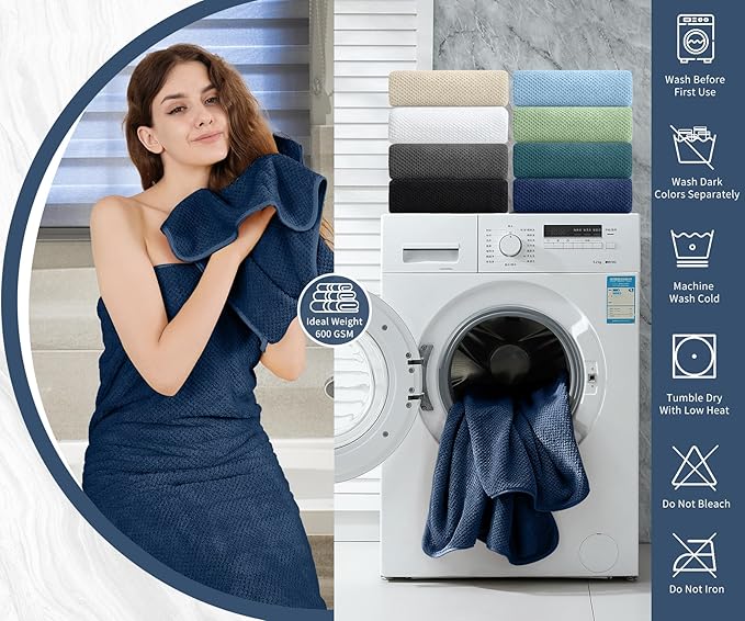 Bath Towel Set 4 Piece Oversized Bath Sheet 35"x70”Extra Large Bath Towel Soft