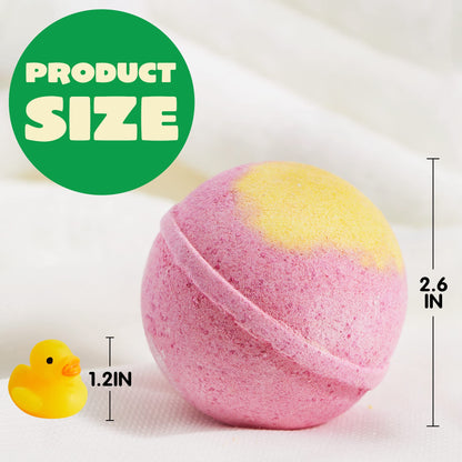 JOYIN 8 Pack Big Bath Bombs for Kids with Mochi Toy, Surprise Toy Inside, Natural Essential Oil SPA Bath Fizzies Set, Kids Safe Party Favors for Boys and Girls