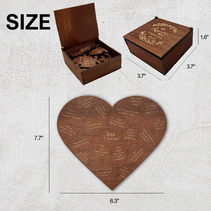 Birthday Gifts for Dad from Daughter or Son,20 Reasons Why I Love You Wooden Fathers Dad Puzzle Pieces Gift Idea