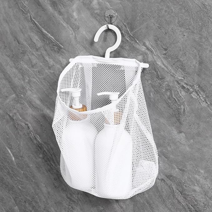 Mesh Storage Hanging Bag with Swiveling Hook