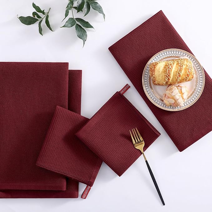 Homaxy 100% Cotton Waffle Weave Kitchen Towels