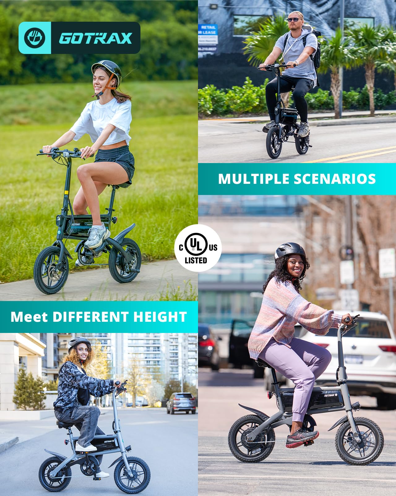 Gotrax Nano 14" Folding Electric Bike, Max Range 25Miles(Pedal-Assist) & Max Speed 15.5Mph, Power by 350W Motor, Adjustable Seat & Dual Fenders, Commuter Electric Bicycle for Adults White
