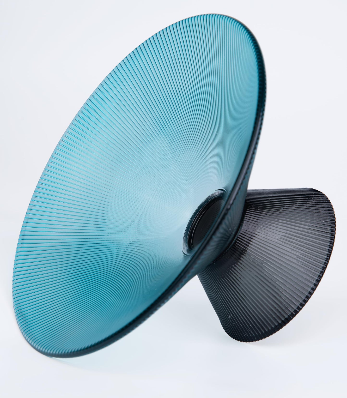 Tapered Glass Decorative Bowl (Green), 9.8 Inches Handblown Glass Bowl with Modern Two-Tone Cone Shape,Decorative Fruit Bowl for Home Decor, Table Centerpiece, Kitchen Island, and Dining Decor