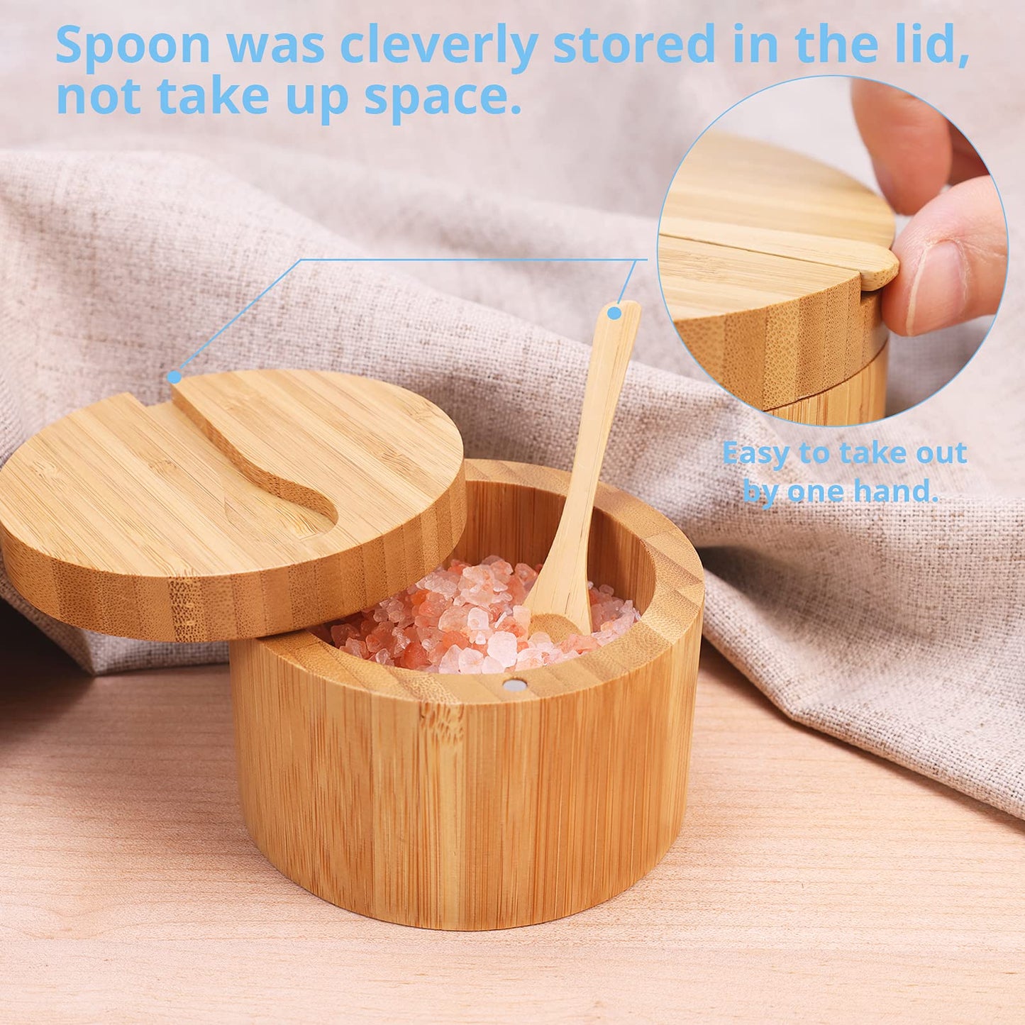 HTB Bamboo Salt Cellar & Snack Organizer