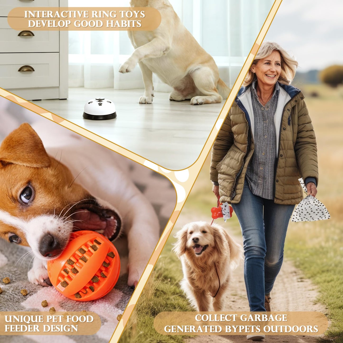 Zopeal 17 Pcs Mother‘s Day Puppy Gift Set, Dog Toy & Essentials Bundle with Chew Toys, Poop Bag Dispenser, Grooming Brush, Training Bell, Blanket & Rope Basket