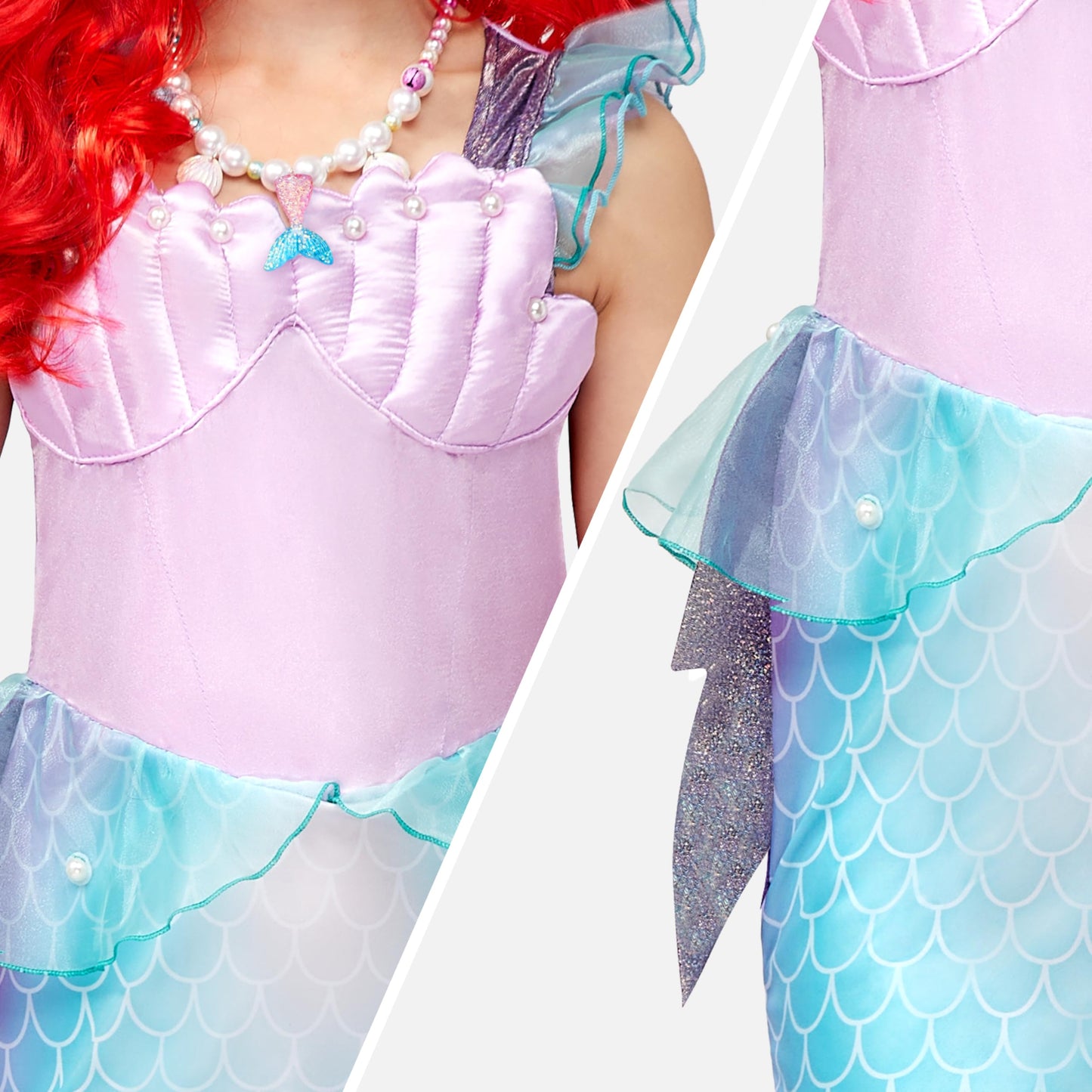 Spooktacular Creations Halloween Mermaid Costume for Girls, Purple Little Mermaid Dress, Princess Dress Up for Girls 4-6 Toddler Pretend RolePlay, Themed Party (Large, 10-12 yrs)