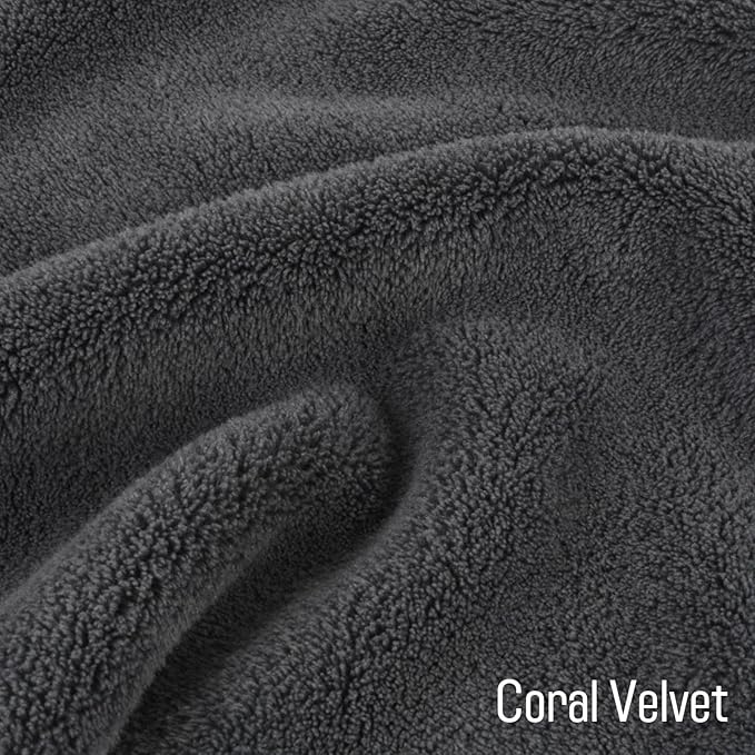 SINLAND Absorbent Coral Velvet Washcloth Ultra Soft Microfiber Face Towels 12 x