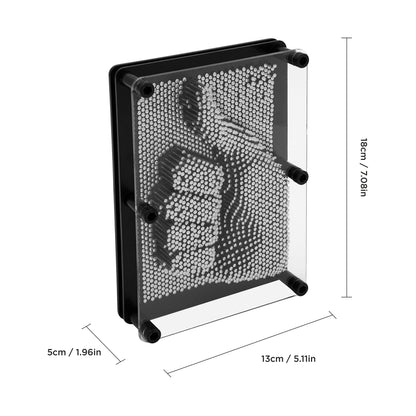 Global Gizmos 50350 Metal Pin Art Impression Toy/Fantastic Stocking Filler or Secret Santa Gift / 3D Fun Desktop Sculpture Gadget/Classic Retro Game / 18cm x 13cm