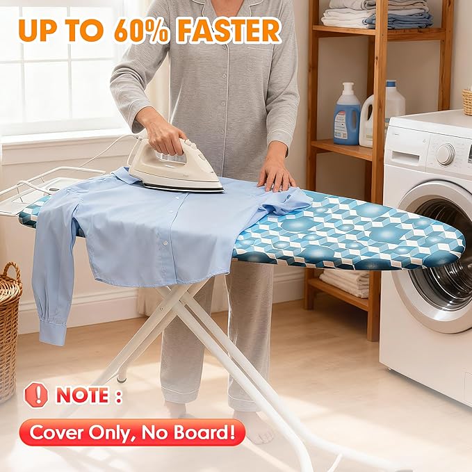Ironing Board Cover and Pad, 21x54 Extra Large Thick Iron Padding, Scorch &