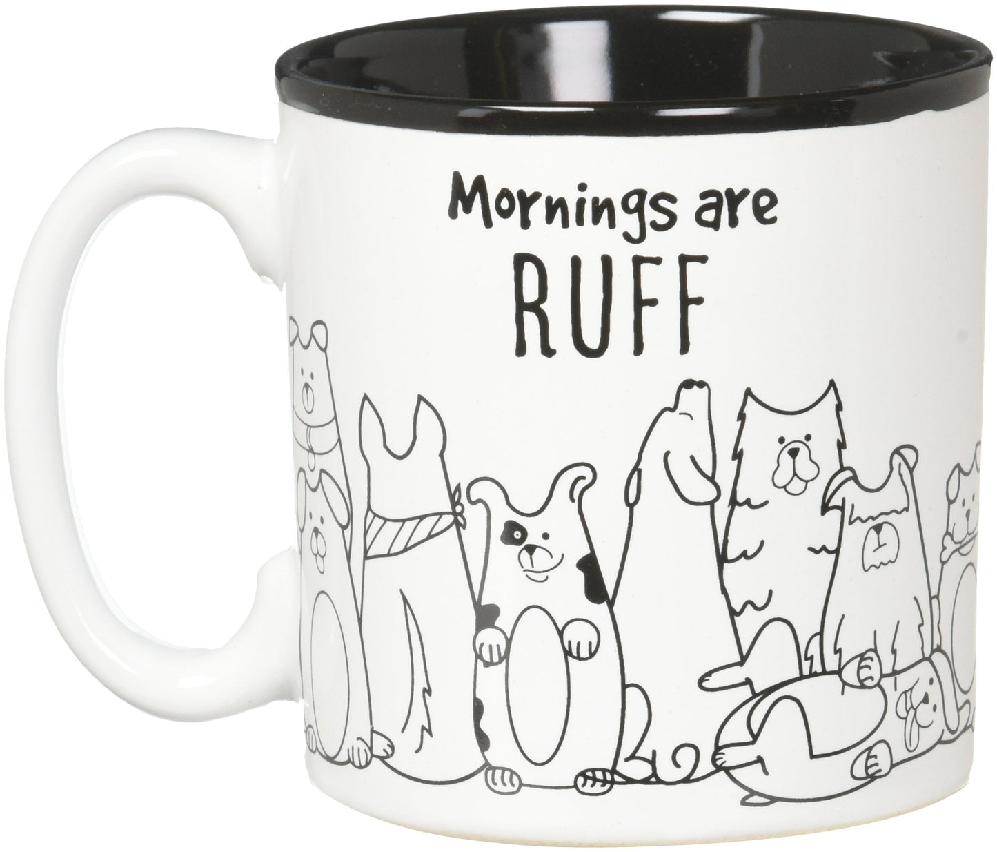 Burton and Burton Mornings are Ruff Ceramic Coffee Mug, 13 Ounce