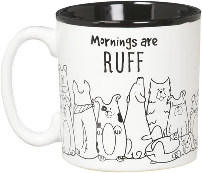 Burton and Burton Mornings are Ruff Ceramic Coffee Mug, 13 Ounce