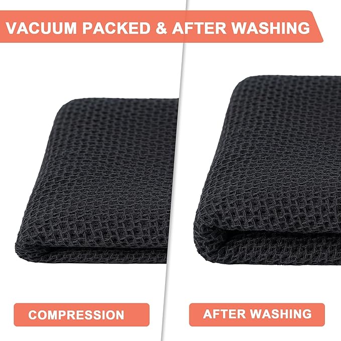 BOOMIBOO 8-Pack Kitchen Dish Cloths, 100% Cotton Waffle Weave, Ultra Soft