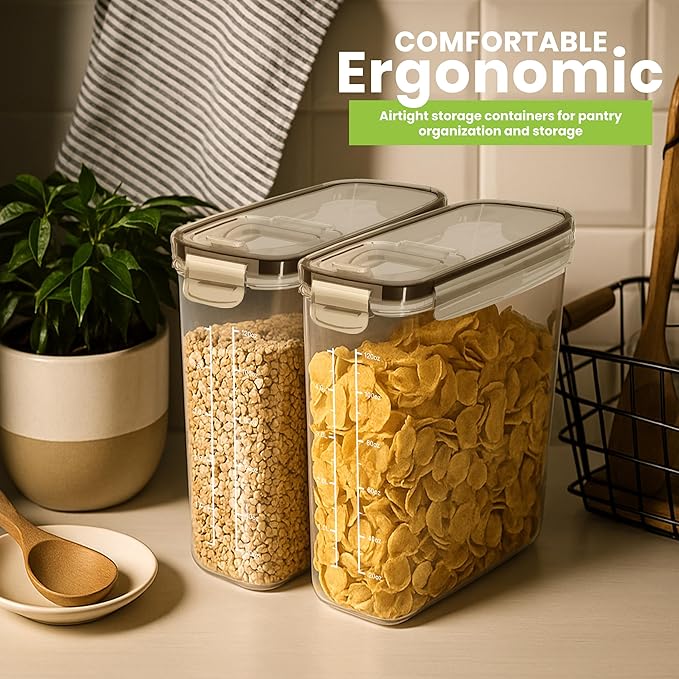 Utopia Kitchen Cereal Containers Storage Set – 4 Pack 4L Airtight Food Storage