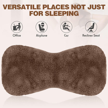 1 Pc Neck Pillow for Recliner Headrest Pillow Bone Shaped Chair Plush with Adjustable Strap Neck Support and Pain Relief Curve Head Cushion for Car Travel Airplane (Grey)