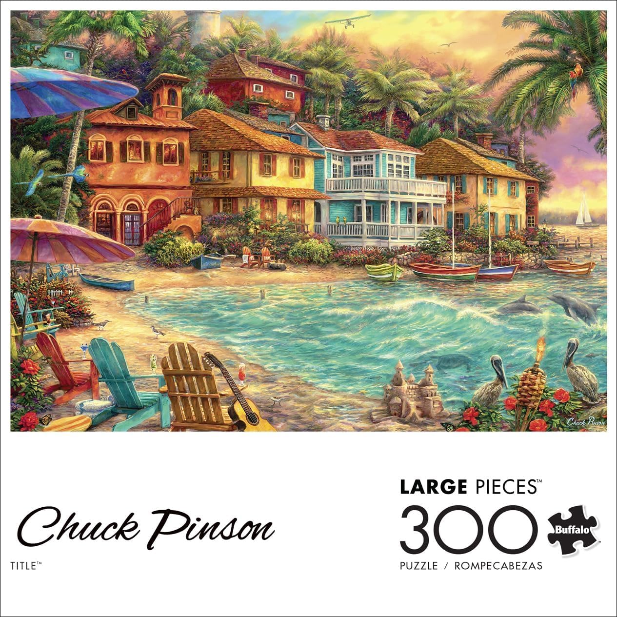 Buffalo Games - Chuck Pinson - Chuck Pinson - Island Time - Large Piece Jigsaw Puzzle for Adults -Challenging Puzzle Perfect for Game Nights - Finished Size is 21.25 x 15.00
