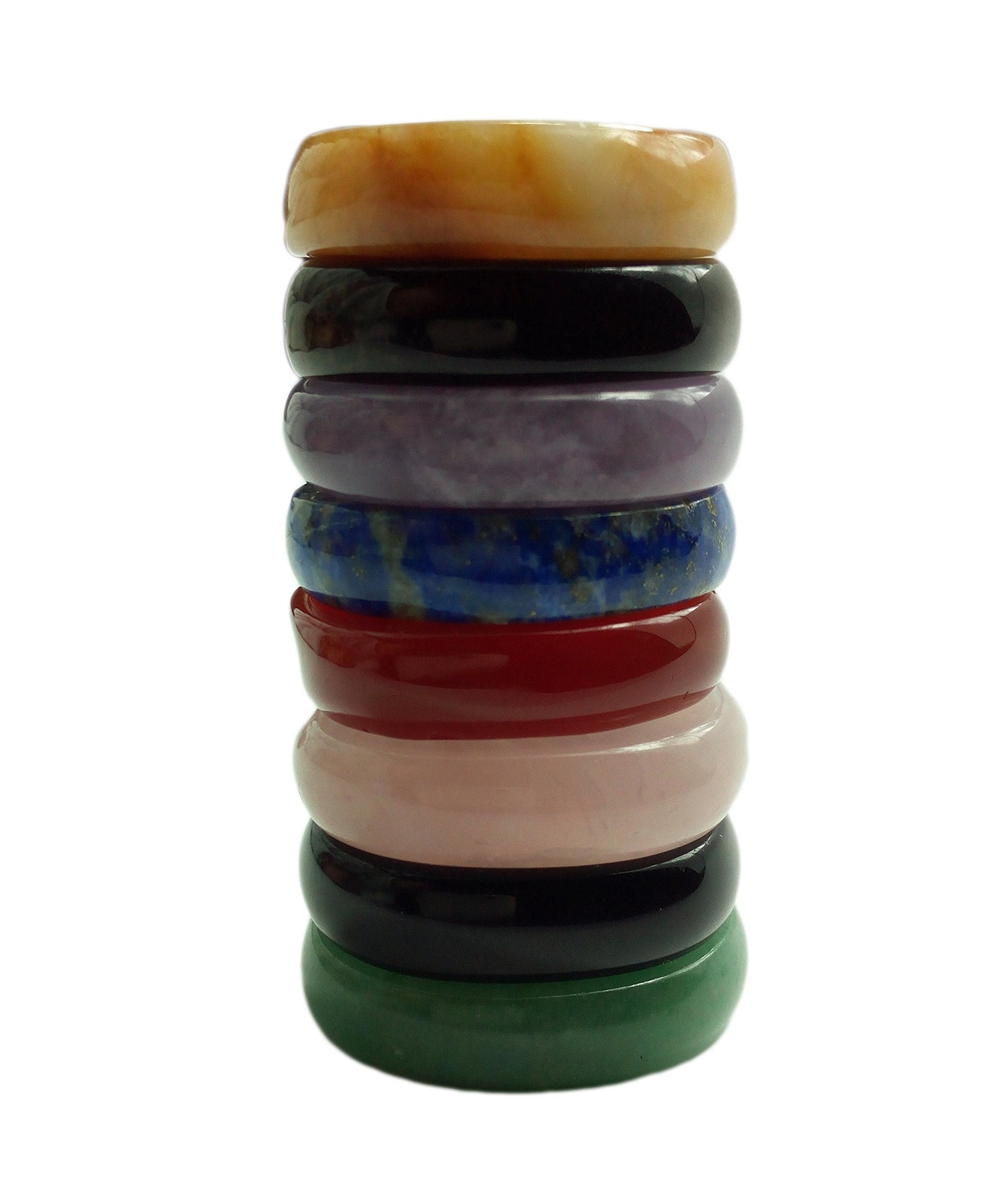 Worry Stones Set of 8 – Polished & Tumbled Crystals and Healing Rocks, Natural Chakra Worry Stones for Meditation, Grounding, Reiki, Anxiety & Stress Relief and Daily Calm