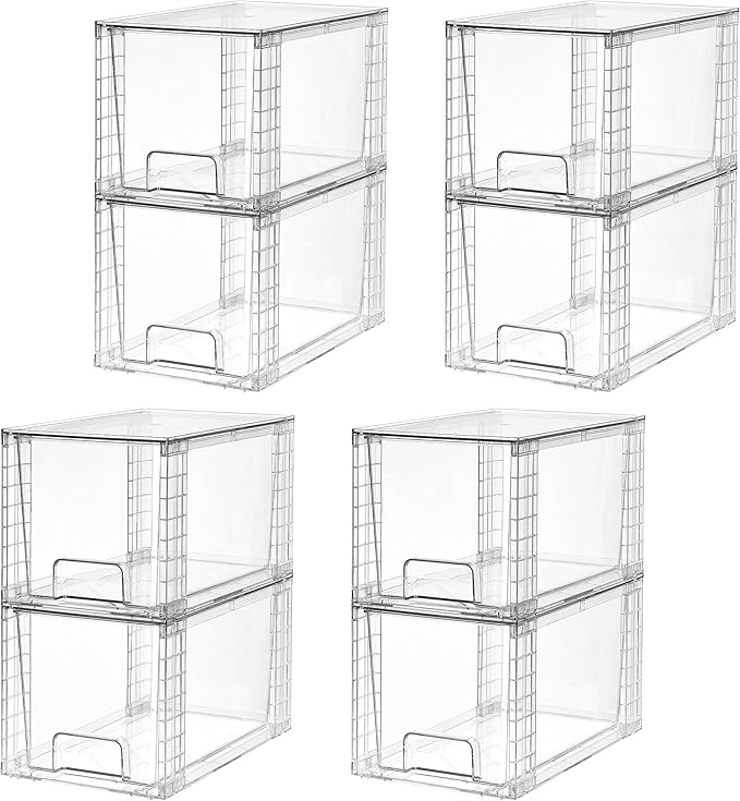 Vtopmart 8 Pack Large Stackable Storage Drawers, Easily Assemble