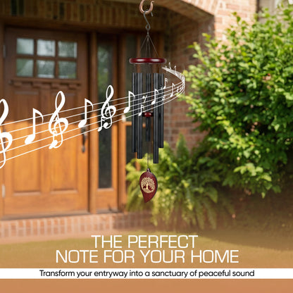 Obitelj Love 36" Memorial Wind Chimes for Outside, Double Sided Engraving Pendant, Deep Tone 6 Aluminum Tubes & Pine Wood, Sympathy Gift for Loss, Includes Acrylic Heart Plaque & a Letter from Heaven