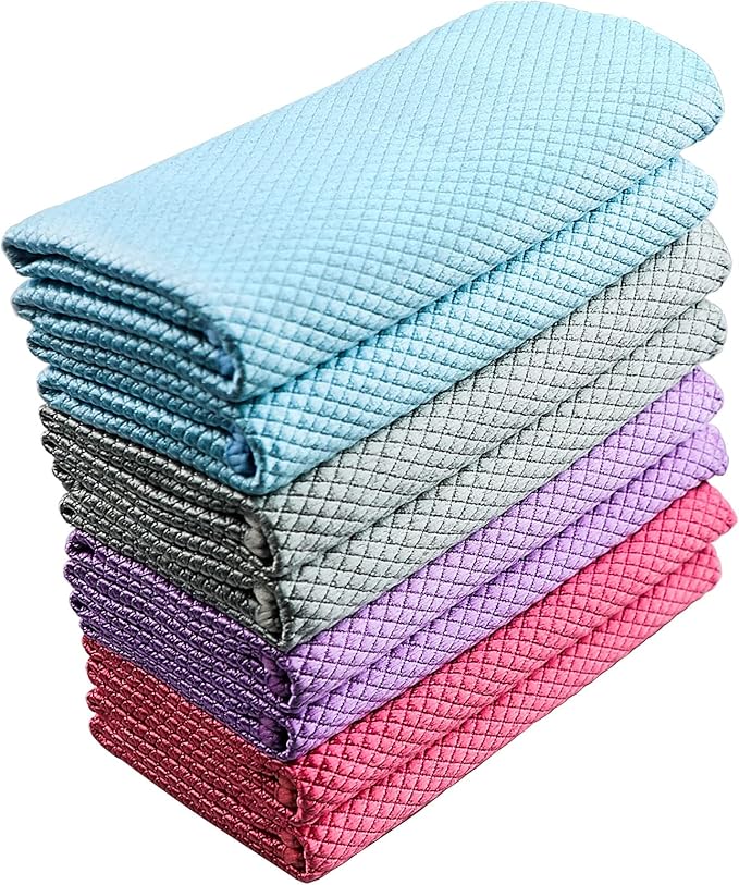 Niveaya Microfiber Glass Cleaning Cloth, Stainless Steel Windshield Shower