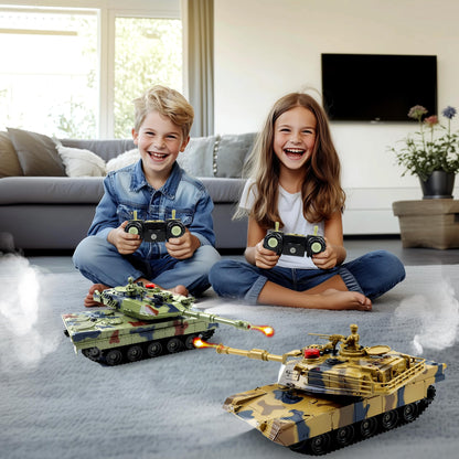 1/24 RC Tank,Remote Control Tank for Boys with Smoke, Lights & Sounds,2.4GHz Ger Leopard II Army Model,Military Toys Gift for Kids Ages 6+