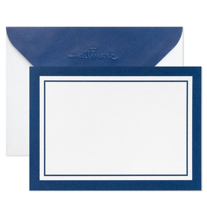 Hallmark Blank Cards Assortment with Organizer, Black & White Stripes (40 Note Cards with Envelopes) for Graduation, Just Because, All Occasion
