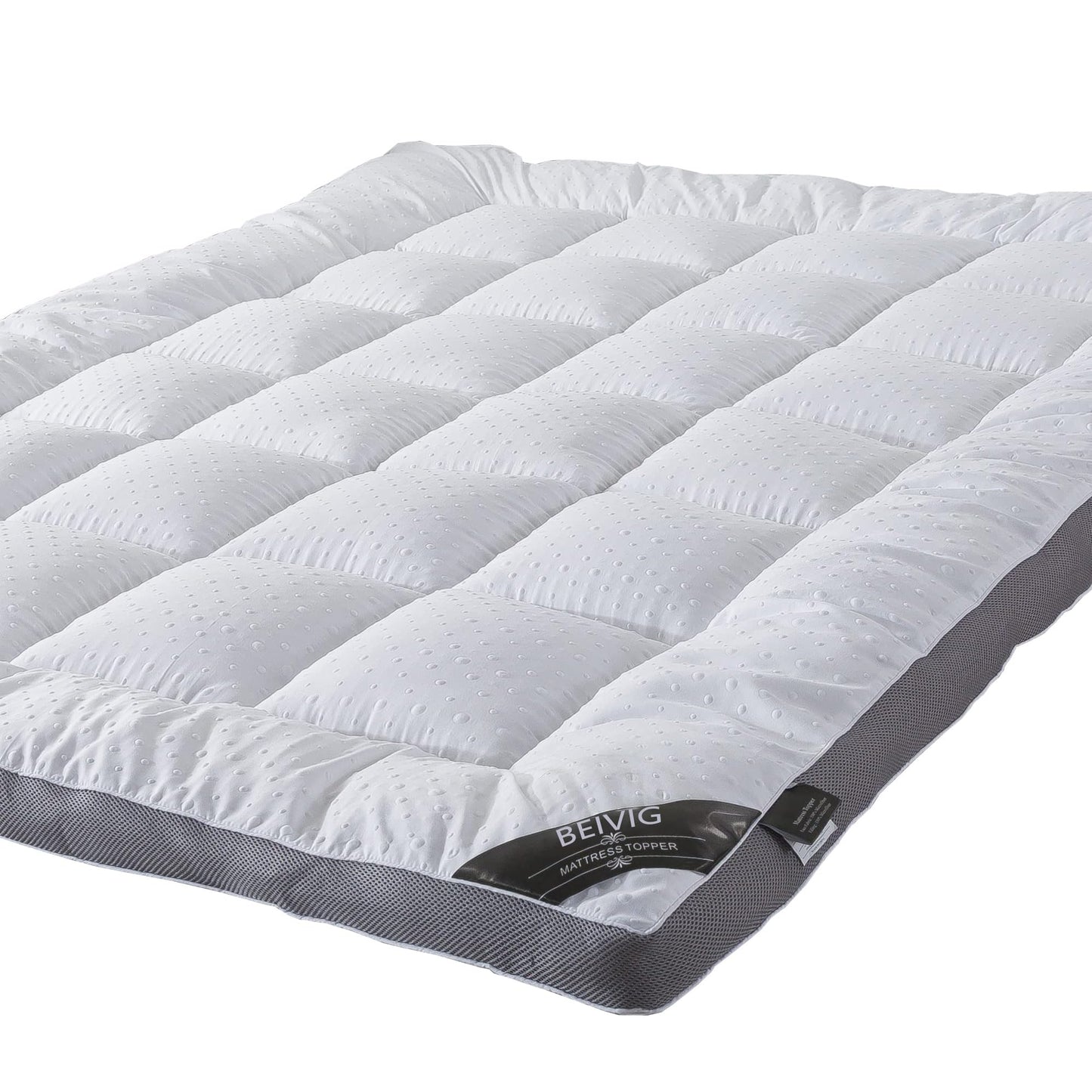 BEIVIG Mattress Topper Twin Mattress Pad Protector - Quality Plush Luxury Down Alternative Pillow Top - Extra Thick Mattress Cover(Twin Size), White
